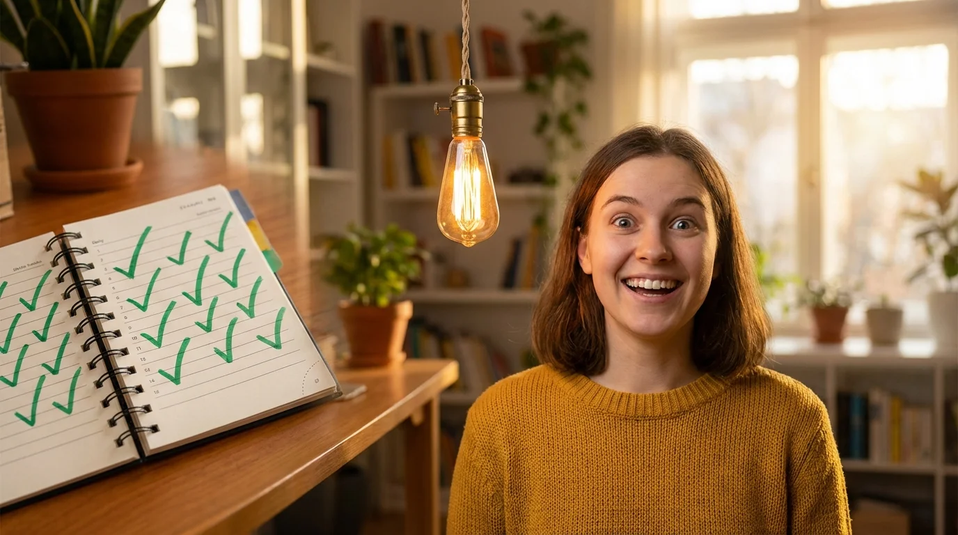 Graphic depicting daily habit building on a calendar alongside successful memory recall