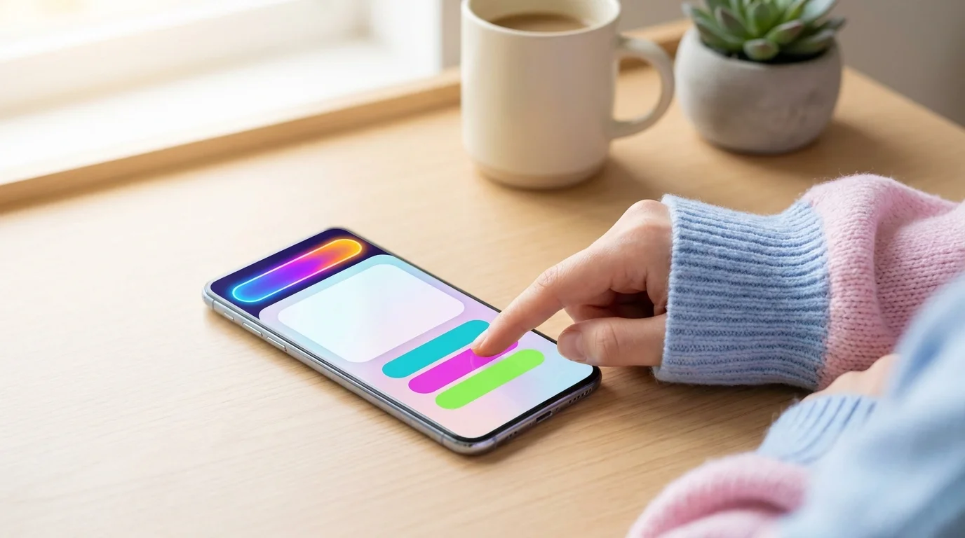 Illustration of a clean, distraction-free mobile quiz app interface